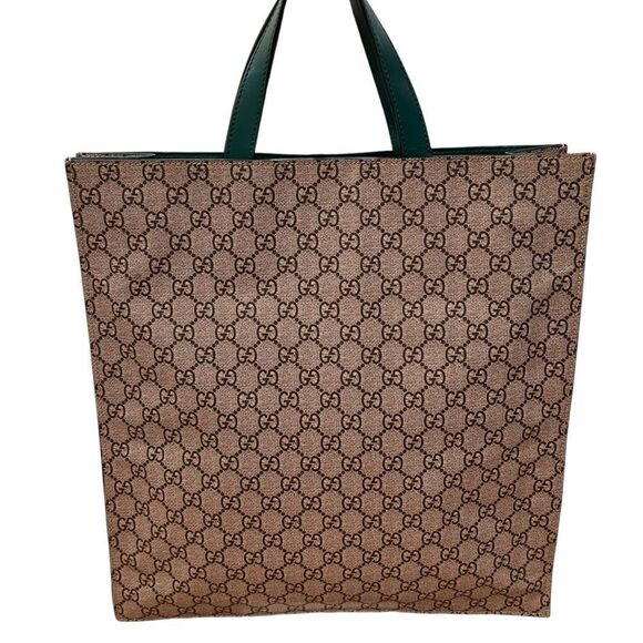 Gucci GG Supreme Monogram L'Aveugle Par Amour Print Vertical Tote Emerald Green - Picture 11 of 13